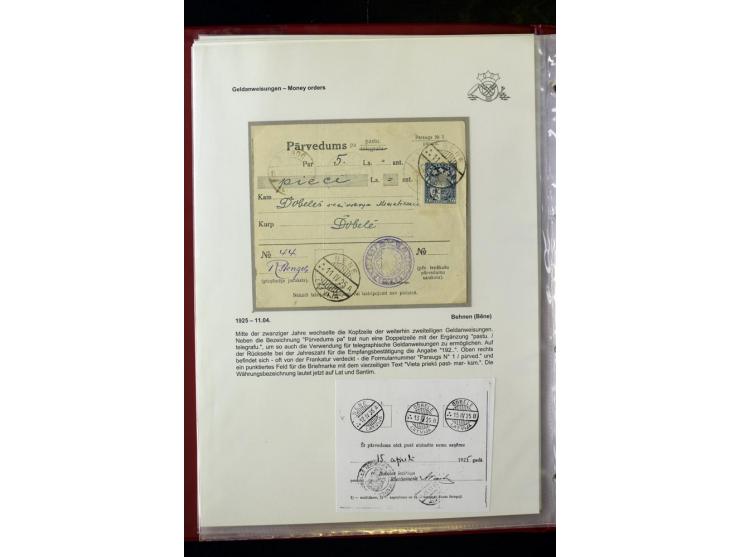 GELDANWEISUNGEN: 1920/38, interessante Sammlung von über 60 Stück, dabei Vorläufer (weiterverwendete russische Geldanweisunge