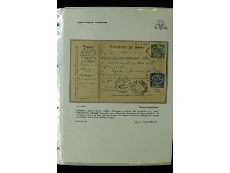 GELDANWEISUNGEN: 1920/38, interessante Sammlung von über 60 Stück, dabei Vorläufer (weiterverwendete russische Geldanweisunge