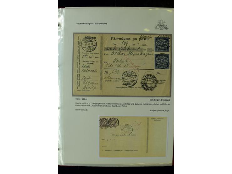 GELDANWEISUNGEN: 1920/38, interessante Sammlung von über 60 Stück, dabei Vorläufer (weiterverwendete russische Geldanweisunge