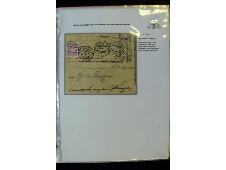 GELD-DIENST: 1927/41, umfangreiche Sammlung von über 60 Ganzstücken, dabei Geldanweisungen aus dem Ausland, Empfangsbestätigu