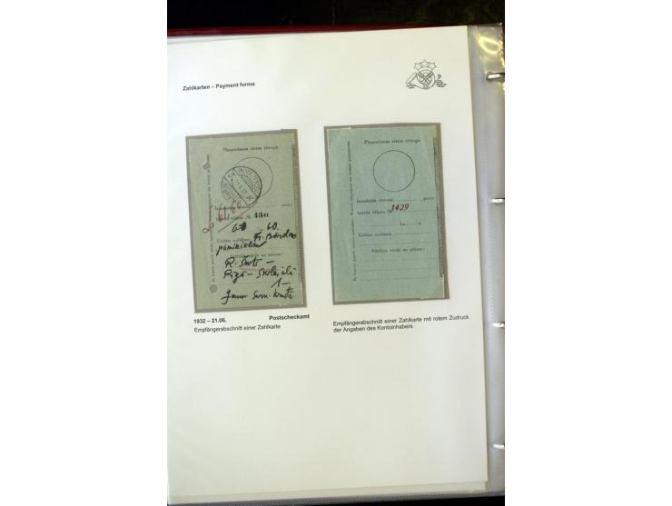 GELD-DIENST: 1927/41, umfangreiche Sammlung von über 60 Ganzstücken, dabei Geldanweisungen aus dem Ausland, Empfangsbestätigu