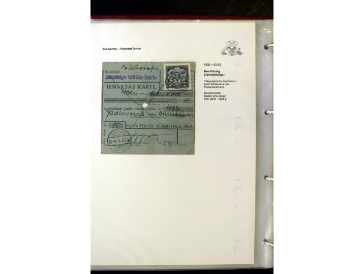 GELD-DIENST: 1927/41, umfangreiche Sammlung von über 60 Ganzstücken, dabei Geldanweisungen aus dem Ausland, Empfangsbestätigu