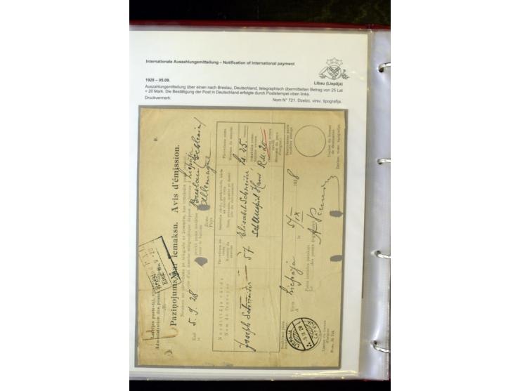 GELD-DIENST: 1927/41, umfangreiche Sammlung von über 60 Ganzstücken, dabei Geldanweisungen aus dem Ausland, Empfangsbestätigu
