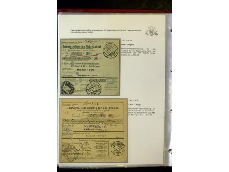 GELD-DIENST: 1927/41, umfangreiche Sammlung von über 60 Ganzstücken, dabei Geldanweisungen aus dem Ausland, Empfangsbestätigu