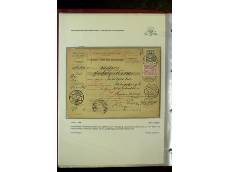 GELD-DIENST: 1927/41, umfangreiche Sammlung von über 60 Ganzstücken, dabei Geldanweisungen aus dem Ausland, Empfangsbestätigu