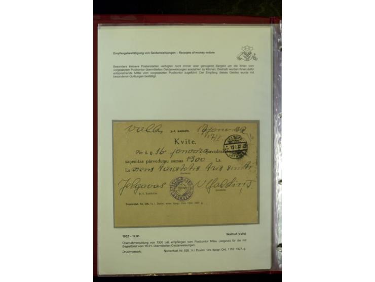 GELD-DIENST: 1927/41, umfangreiche Sammlung von über 60 Ganzstücken, dabei Geldanweisungen aus dem Ausland, Empfangsbestätigu