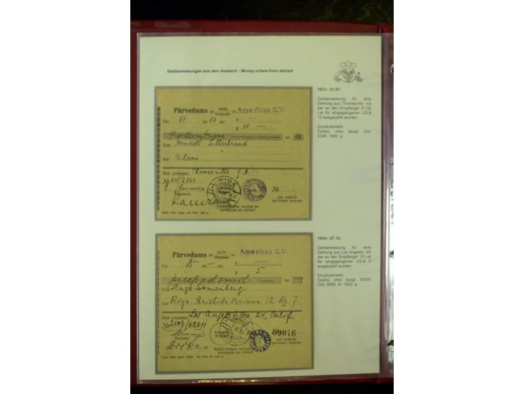 GELD-DIENST: 1927/41, umfangreiche Sammlung von über 60 Ganzstücken, dabei Geldanweisungen aus dem Ausland, Empfangsbestätigu