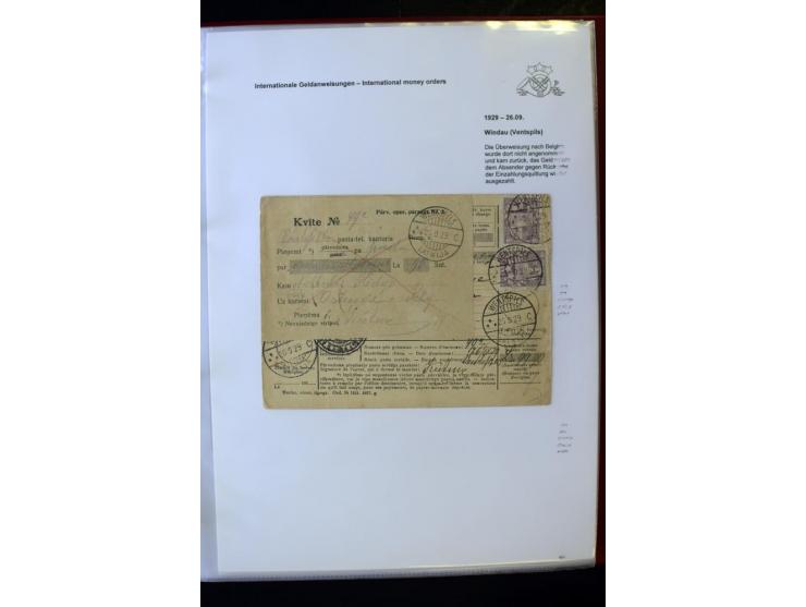GELD-DIENST: 1927/41, umfangreiche Sammlung von über 60 Ganzstücken, dabei Geldanweisungen aus dem Ausland, Empfangsbestätigu