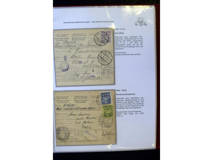 GELD-DIENST: 1927/41, umfangreiche Sammlung von über 60 Ganzstücken, dabei Geldanweisungen aus dem Ausland, Empfangsbestätigu
