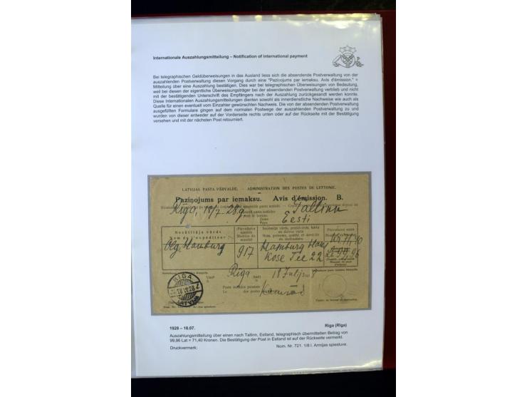 GELD-DIENST: 1927/41, umfangreiche Sammlung von über 60 Ganzstücken, dabei Geldanweisungen aus dem Ausland, Empfangsbestätigu