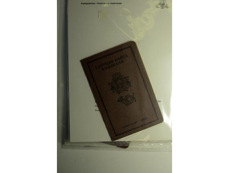 GELD-DIENST: 1937/39, 6 Postsparbücher von Aahof, Doblen, Kemmern, Libau, Mitau und Riga, meist gute Erhaltung (H.v.H. PSB2-5