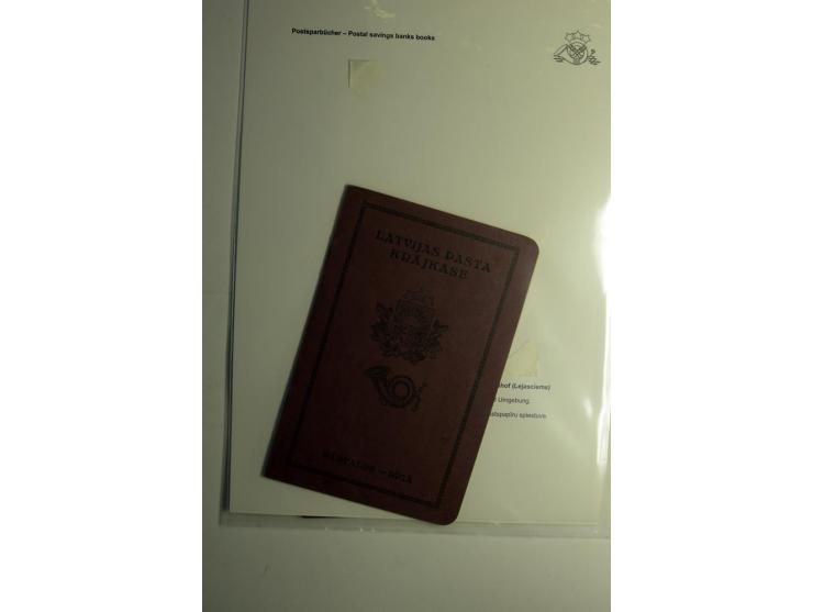 GELD-DIENST: 1937/39, 6 Postsparbücher von Aahof, Doblen, Kemmern, Libau, Mitau und Riga, meist gute Erhaltung (H.v.H. PSB2-5