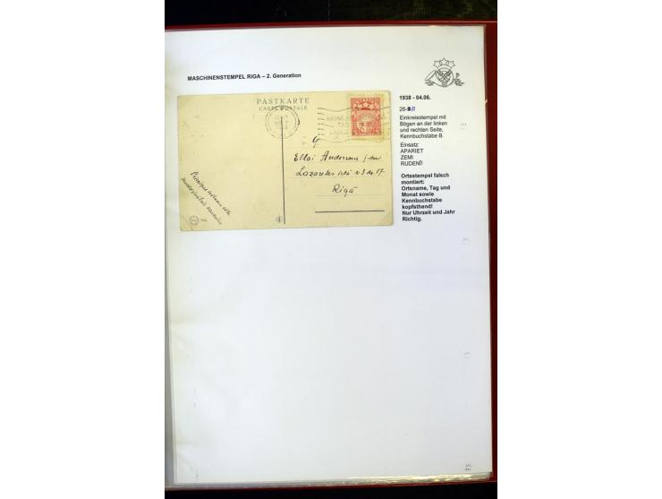 MASCHINENSTEMPEL: 1920/40, Riga 1-3. Generation, über 50 Briefe und Karten, viele verschiedene Werbesprüche, Letztagsverwendu