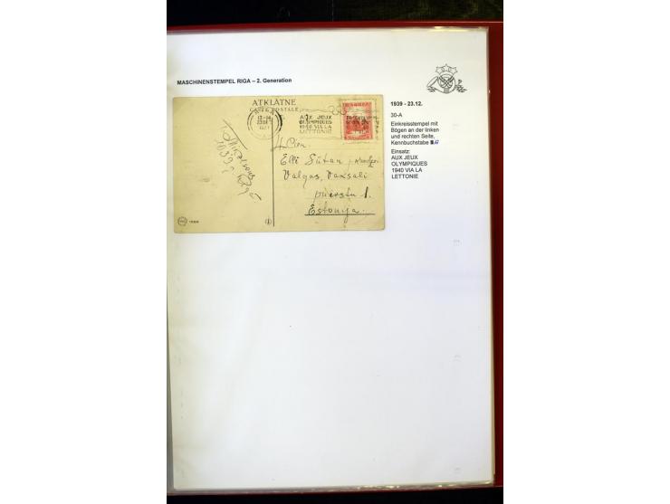 MASCHINENSTEMPEL: 1920/40, Riga 1-3. Generation, über 50 Briefe und Karten, viele verschiedene Werbesprüche, Letztagsverwendu