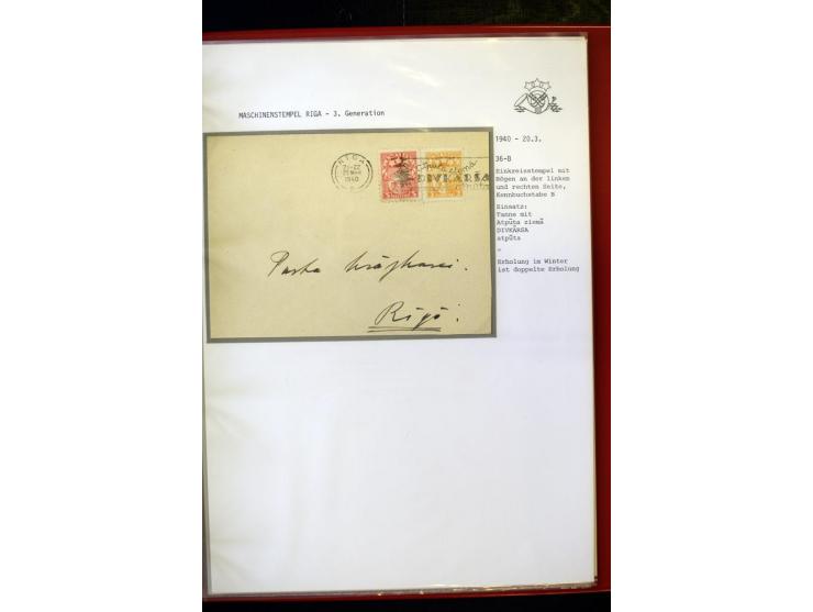 MASCHINENSTEMPEL: 1920/40, Riga 1-3. Generation, über 50 Briefe und Karten, viele verschiedene Werbesprüche, Letztagsverwendu