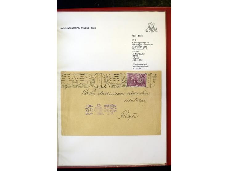 MASCHINENSTEMPEL: 1920/40, Riga 1-3. Generation, über 50 Briefe und Karten, viele verschiedene Werbesprüche, Letztagsverwendu