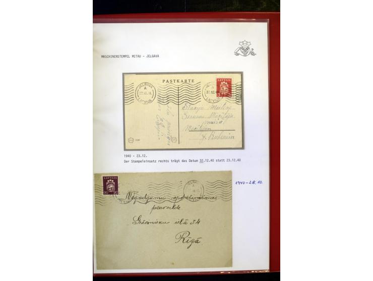 MASCHINENSTEMPEL: 1920/40, Riga 1-3. Generation, über 50 Briefe und Karten, viele verschiedene Werbesprüche, Letztagsverwendu