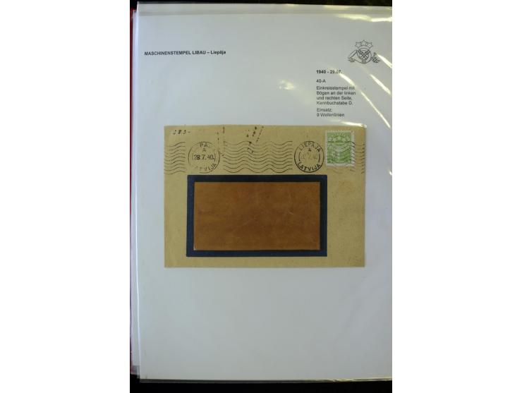 MASCHINENSTEMPEL: 1920/40, Riga 1-3. Generation, über 50 Briefe und Karten, viele verschiedene Werbesprüche, Letztagsverwendu