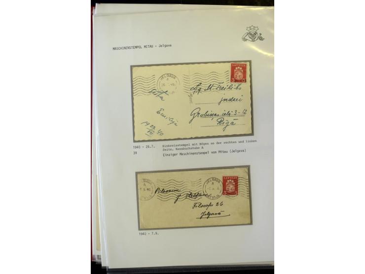 MASCHINENSTEMPEL: 1920/40, Riga 1-3. Generation, über 50 Briefe und Karten, viele verschiedene Werbesprüche, Letztagsverwendu