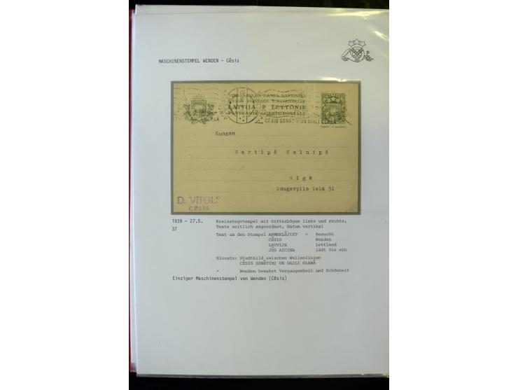 MASCHINENSTEMPEL: 1920/40, Riga 1-3. Generation, über 50 Briefe und Karten, viele verschiedene Werbesprüche, Letztagsverwendu