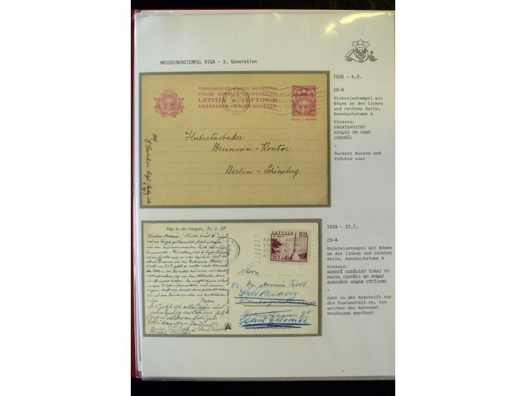 MASCHINENSTEMPEL: 1920/40, Riga 1-3. Generation, über 50 Briefe und Karten, viele verschiedene Werbesprüche, Letztagsverwendu