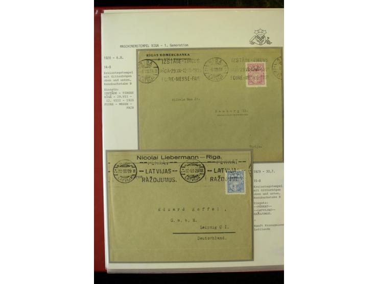 MASCHINENSTEMPEL: 1920/40, Riga 1-3. Generation, über 50 Briefe und Karten, viele verschiedene Werbesprüche, Letztagsverwendu
