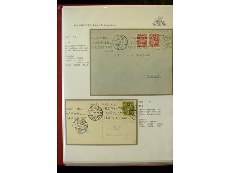 MASCHINENSTEMPEL: 1920/40, Riga 1-3. Generation, über 50 Briefe und Karten, viele verschiedene Werbesprüche, Letztagsverwendu