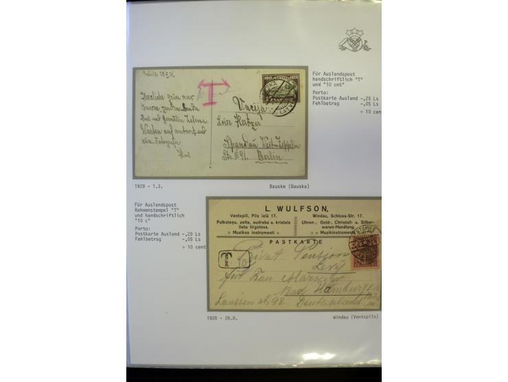 NACHGEBÜHR: 1919/40, umfangreiche Sammlung von über 120 Briefen und Karten, dabei viele verschiedene Stempel, handschriftlich