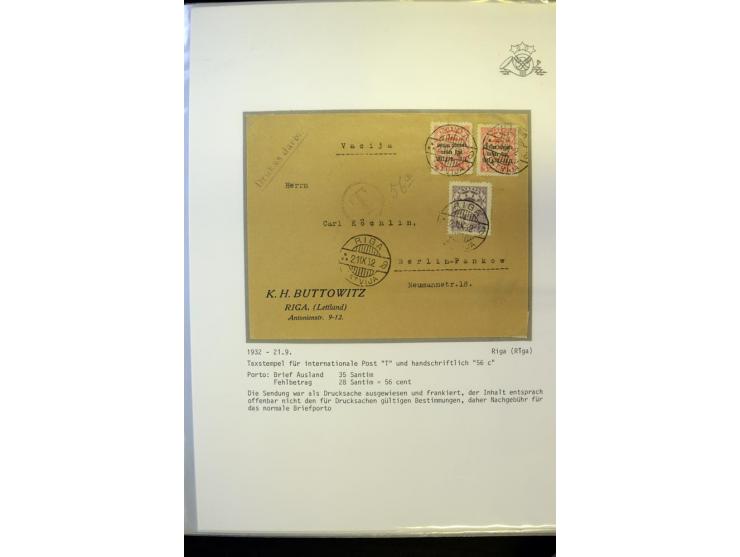 NACHGEBÜHR: 1919/40, umfangreiche Sammlung von über 120 Briefen und Karten, dabei viele verschiedene Stempel, handschriftlich