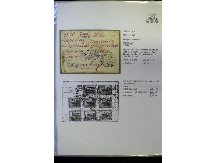 NACHGEBÜHR: 1919/40, umfangreiche Sammlung von über 120 Briefen und Karten, dabei viele verschiedene Stempel, handschriftlich
