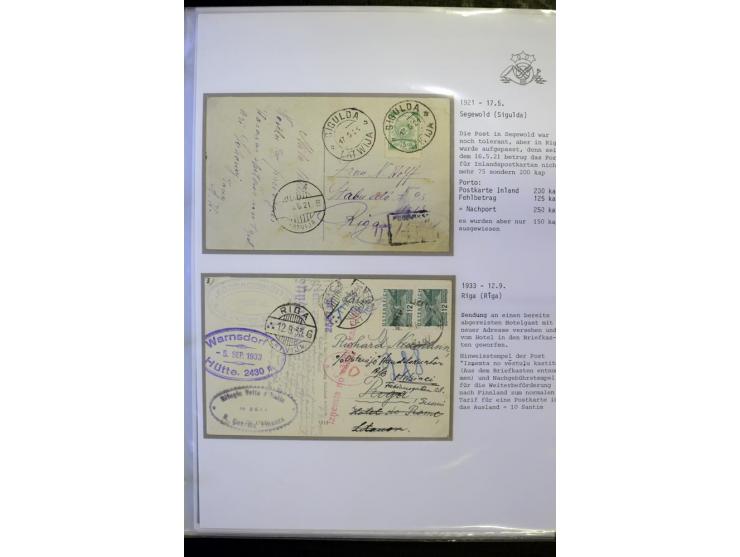 NACHGEBÜHR: 1919/40, umfangreiche Sammlung von über 120 Briefen und Karten, dabei viele verschiedene Stempel, handschriftlich