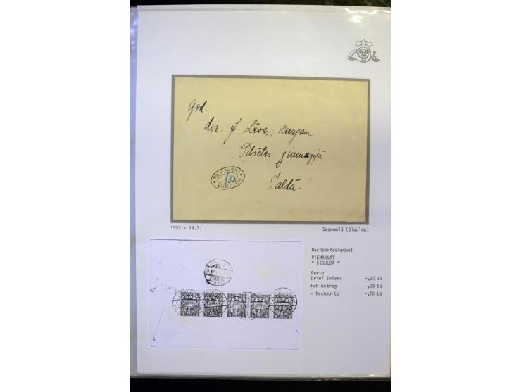 NACHGEBÜHR: 1919/40, umfangreiche Sammlung von über 120 Briefen und Karten, dabei viele verschiedene Stempel, handschriftlich