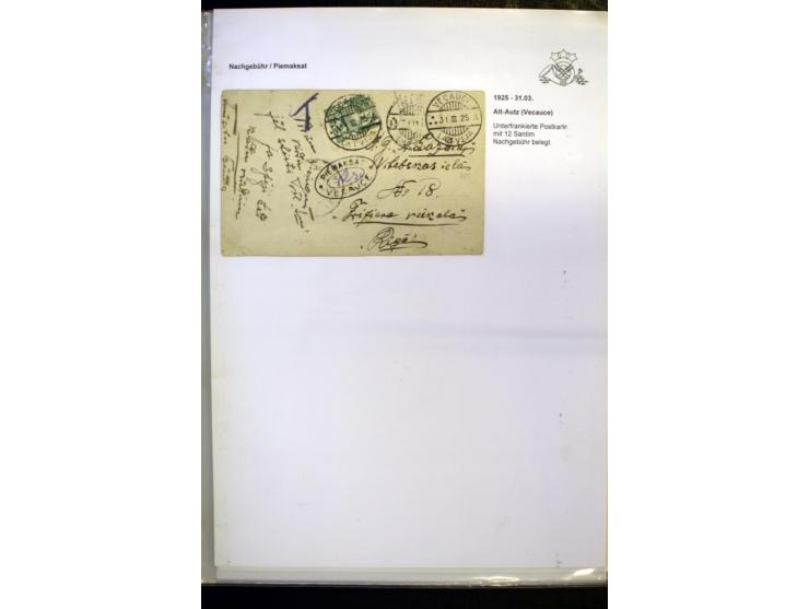 NACHGEBÜHR: 1919/40, umfangreiche Sammlung von über 120 Briefen und Karten, dabei viele verschiedene Stempel, handschriftlich