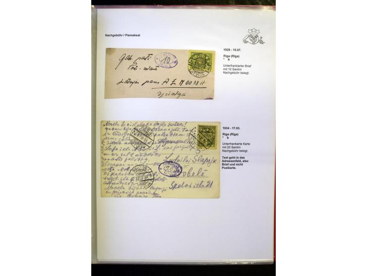 NACHGEBÜHR: 1919/40, umfangreiche Sammlung von über 120 Briefen und Karten, dabei viele verschiedene Stempel, handschriftlich
