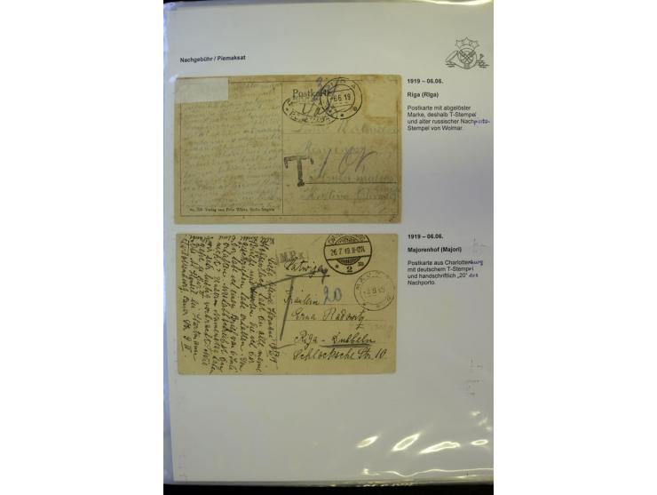 NACHGEBÜHR: 1919/40, umfangreiche Sammlung von über 120 Briefen und Karten, dabei viele verschiedene Stempel, handschriftlich