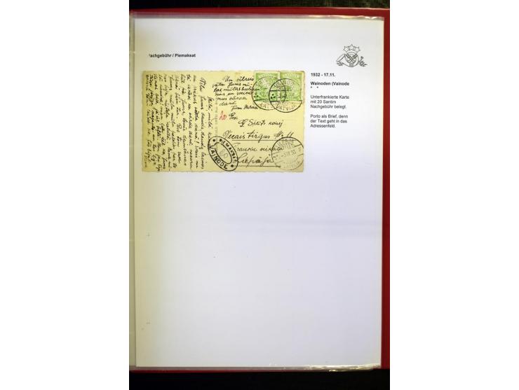 NACHGEBÜHR: 1919/40, umfangreiche Sammlung von über 120 Briefen und Karten, dabei viele verschiedene Stempel, handschriftlich