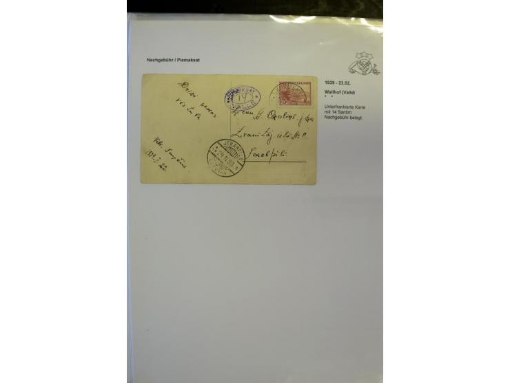 NACHGEBÜHR: 1919/40, umfangreiche Sammlung von über 120 Briefen und Karten, dabei viele verschiedene Stempel, handschriftlich