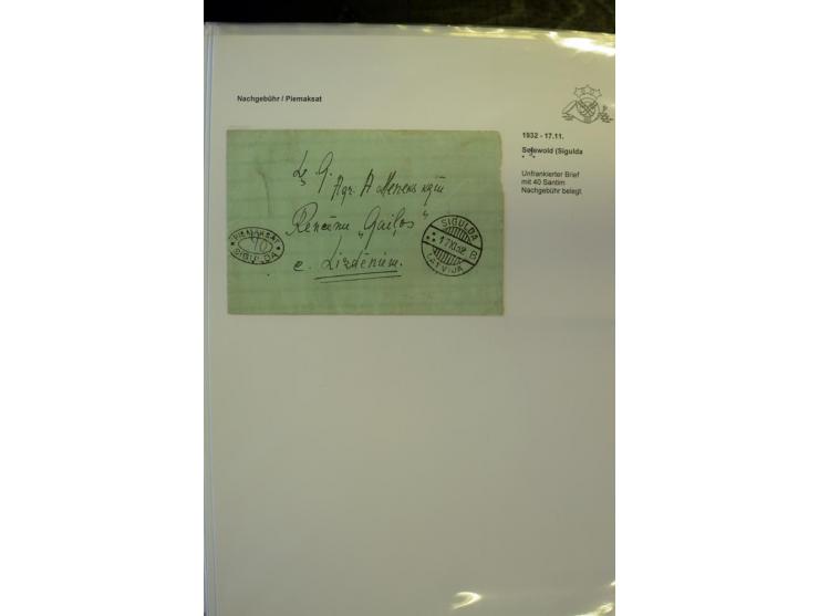 NACHGEBÜHR: 1919/40, umfangreiche Sammlung von über 120 Briefen und Karten, dabei viele verschiedene Stempel, handschriftlich