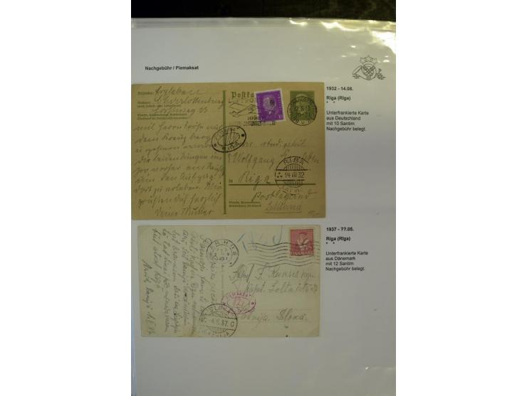 NACHGEBÜHR: 1919/40, umfangreiche Sammlung von über 120 Briefen und Karten, dabei viele verschiedene Stempel, handschriftlich