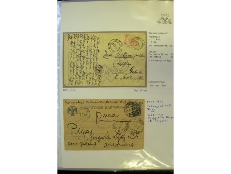 NACHGEBÜHR: 1919/40, umfangreiche Sammlung von über 120 Briefen und Karten, dabei viele verschiedene Stempel, handschriftlich