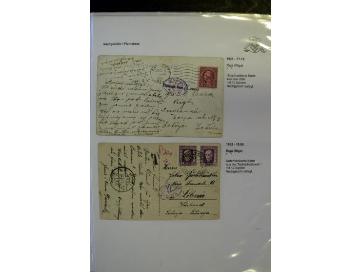 NACHGEBÜHR: 1919/40, umfangreiche Sammlung von über 120 Briefen und Karten, dabei viele verschiedene Stempel, handschriftlich