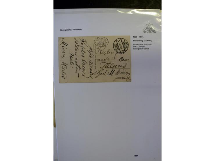 NACHGEBÜHR: 1919/40, umfangreiche Sammlung von über 120 Briefen und Karten, dabei viele verschiedene Stempel, handschriftlich