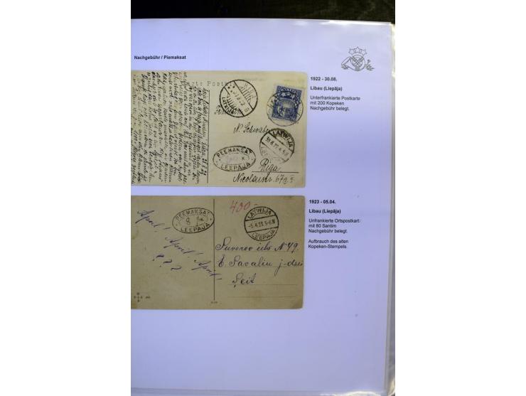 NACHGEBÜHR: 1919/40, umfangreiche Sammlung von über 120 Briefen und Karten, dabei viele verschiedene Stempel, handschriftlich