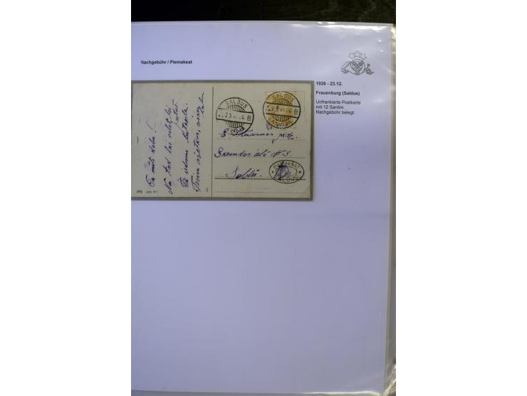 NACHGEBÜHR: 1919/40, umfangreiche Sammlung von über 120 Briefen und Karten, dabei viele verschiedene Stempel, handschriftlich