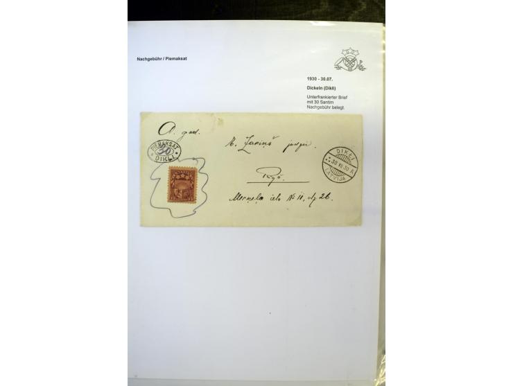 NACHGEBÜHR: 1919/40, umfangreiche Sammlung von über 120 Briefen und Karten, dabei viele verschiedene Stempel, handschriftlich