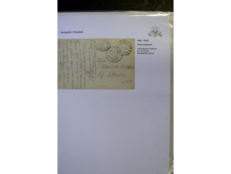 NACHGEBÜHR: 1919/40, umfangreiche Sammlung von über 120 Briefen und Karten, dabei viele verschiedene Stempel, handschriftlich