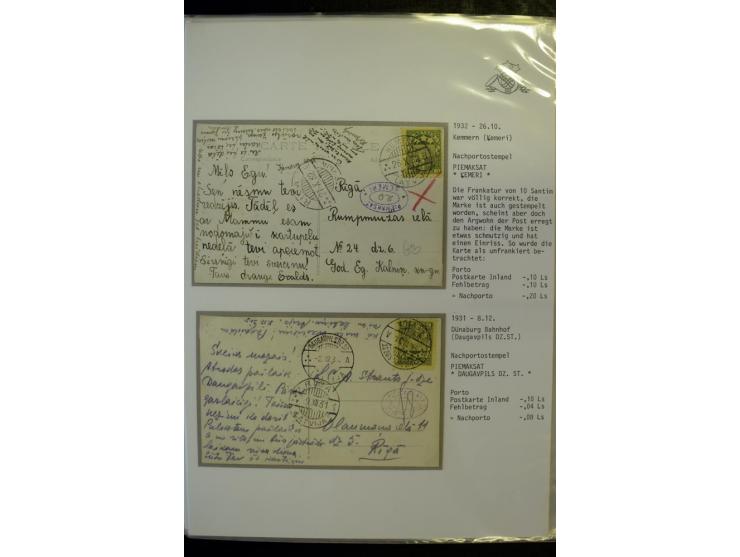 NACHGEBÜHR: 1919/40, umfangreiche Sammlung von über 120 Briefen und Karten, dabei viele verschiedene Stempel, handschriftlich