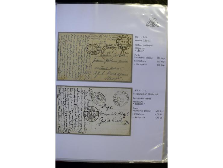 NACHGEBÜHR: 1919/40, umfangreiche Sammlung von über 120 Briefen und Karten, dabei viele verschiedene Stempel, handschriftlich