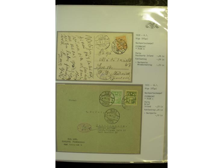NACHGEBÜHR: 1919/40, umfangreiche Sammlung von über 120 Briefen und Karten, dabei viele verschiedene Stempel, handschriftlich