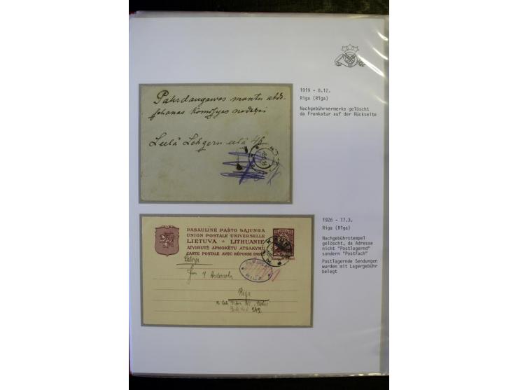 NACHGEBÜHR: 1919/40, umfangreiche Sammlung von über 120 Briefen und Karten, dabei viele verschiedene Stempel, handschriftlich